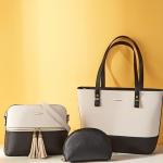 3 Pcs Women's PU Leather Plain Bag