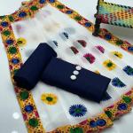 3 Pcs Women's Unstitched Katan Silk Plain Suit