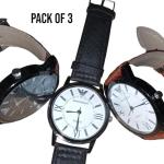 Men's Casual Analogue Watch, Pack Of 3