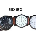 Men's Casual Analogue Watch, Pack Of 3