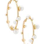 Gold and Pearl Round Earrings