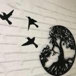 Tree 3D Art Wooden Wall Hanging, Pack Of 4