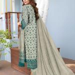 3 Pcs Women's Unstitched Lawn Embroidered Suit