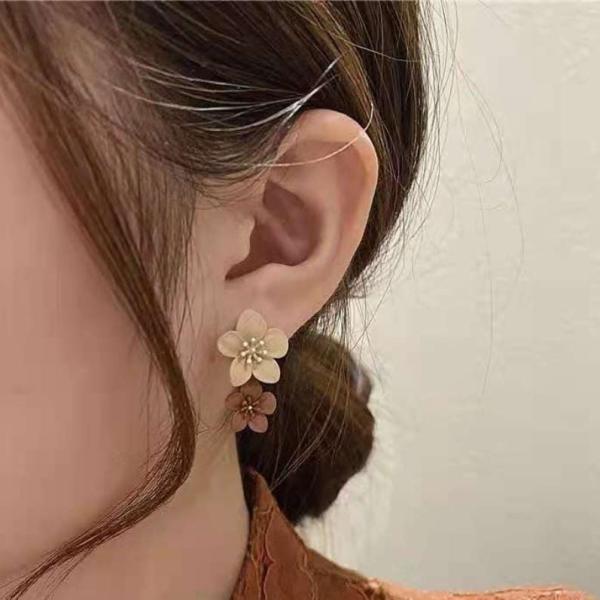 Korean Bloom Flower Earrings For Girls