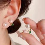 Trendy Artificial Pearls Ear Studs